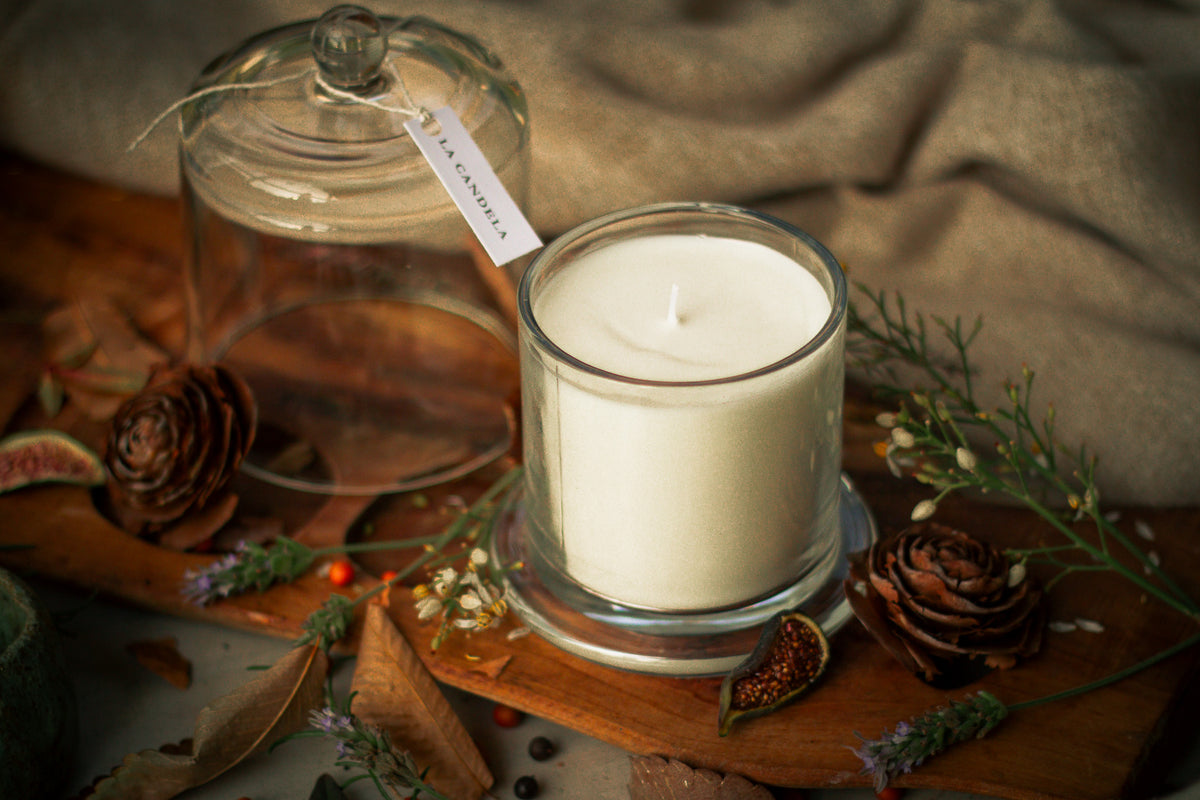 Vela de Soja Aromática con Campana de Vidrio